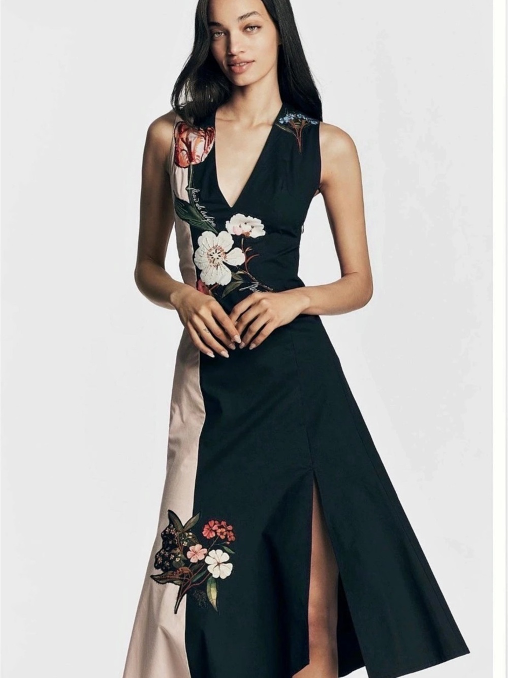 By Anthropologie Sleeveless V-Neck Deco A-Line Dress V-Neck A-Line Dress in